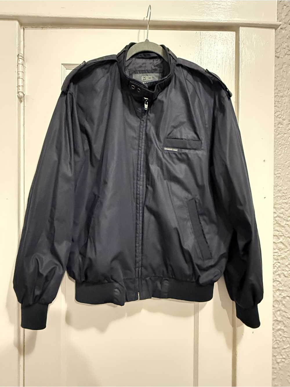 Vintage Members Only Navy Bomber Jacket with Zip Front